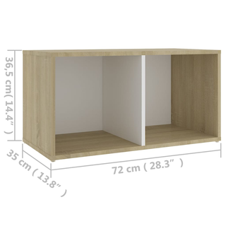 TV Cabinet White and Sonoma Oak 72x35x36.5 cm Engineered Wood - Giant Lobelia