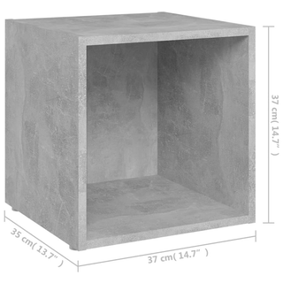 TV Cabinets 4 pcs Concrete Grey 37x35x37 cm Engineered Wood - Giant Lobelia