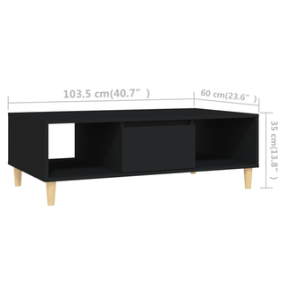 vidaXL Coffee Table Black 103.5x60x35 cm Engineered Wood - Giant Lobelia