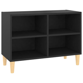 TV Cabinet with Solid Wood Legs Black 69.5x30x50 cm - Giant Lobelia