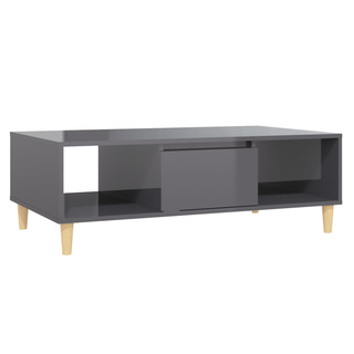 Coffee Table High Gloss Grey 103.5x60x35 cm Engineered Wood - Giant Lobelia