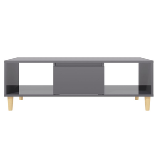 Coffee Table High Gloss Grey 103.5x60x35 cm Engineered Wood - Giant Lobelia