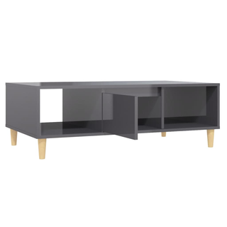 Coffee Table High Gloss Grey 103.5x60x35 cm Engineered Wood - Giant Lobelia