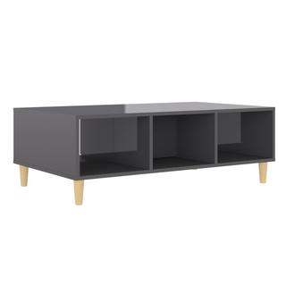 Coffee Table High Gloss Grey 103.5x60x35 cm Engineered Wood - Giant Lobelia