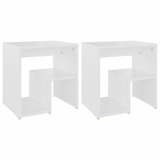 Bed Cabinets 2 pcs White 40x30x40 cm Engineered Wood - Giant Lobelia