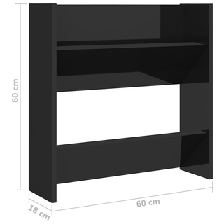 vidaXL Wall Shoe Cabinets 4 pcs High Gloss Black 60x18x60 cm Engineered Wood - Giant Lobelia