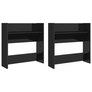 vidaXL Wall Shoe Cabinets 2 pcs High Gloss Black 60x18x60 cm Engineered Wood - Giant Lobelia