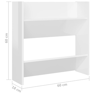 vidaXL Wall Shoe Cabinets 4 pcs High Gloss White 60x18x60 cm Engineered Wood - Giant Lobelia