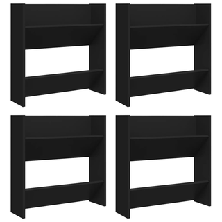 vidaXL Wall Shoe Cabinets 4 pcs Black 60x18x60 cm Engineered Wood - Giant Lobelia