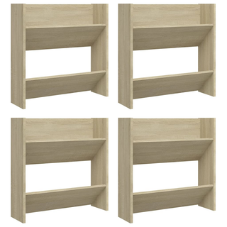 vidaXL Wall Shoe Cabinets 4 pcs Sonoma Oak 60x18x60 cmEngineered Wood - Giant Lobelia