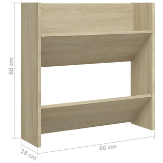 vidaXL Wall Shoe Cabinets 4 pcs Sonoma Oak 60x18x60 cmEngineered Wood - Giant Lobelia