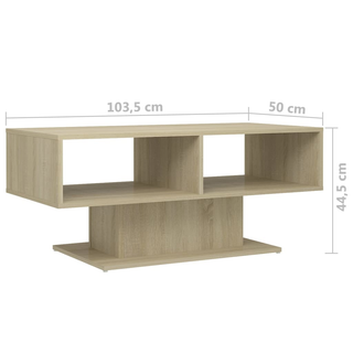 Coffee Table Sonoma Oak 103.5x50x44.5 cm Engineered Wood - Giant Lobelia