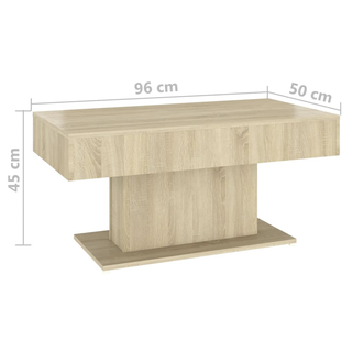 Coffee Table Sonoma Oak 96x50x45 cm Engineered Wood - Giant Lobelia