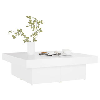 Coffee Table White 90x90x28 cm Engineered Wood - Giant Lobelia