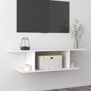 Wall Mounted TV Cabinet White 103x30x26.5 cm - Giant Lobelia