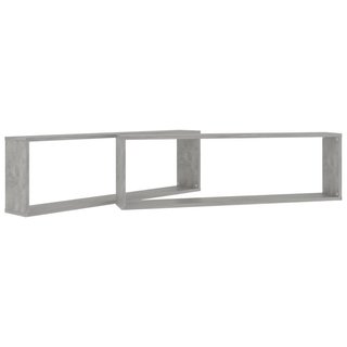 Wall Cube Shelf 2 pcs Concrete Grey 100x15x30 cm Engineered Wood - Giant Lobelia