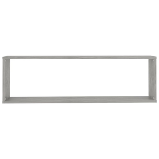 Wall Cube Shelf 2 pcs Concrete Grey 100x15x30 cm Engineered Wood - Giant Lobelia