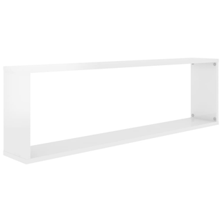 Wall Cube Shelf 4 pcs High Gloss White 100x15x30 cm Engineered Wood - Giant Lobelia