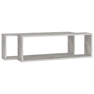 Wall Cube Shelf 2 pcs Concrete Grey 80x15x26.5 cm Engineered Wood - Giant Lobelia