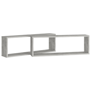 Wall Cube Shelf 2 pcs Concrete Grey 80x15x26.5 cm Engineered Wood - Giant Lobelia