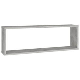 Wall Cube Shelf 2 pcs Concrete Grey 80x15x26.5 cm Engineered Wood - Giant Lobelia