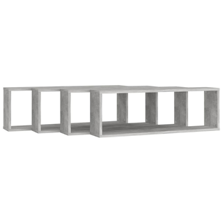 Wall Cube Shelf 4 pcs Concrete Grey 80x15x26.5 cm Engineered Wood - Giant Lobelia