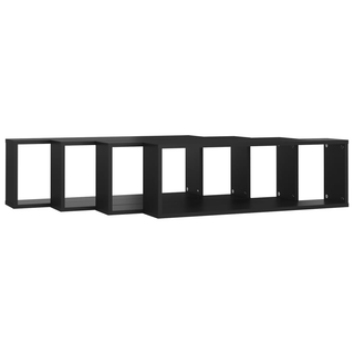 Wall Cube Shelf 4 pcs Black 80x15x26.5 cm Engineered Wood - Giant Lobelia