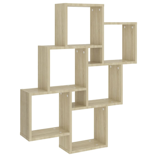 Wall Cube Shelf Sonoma Oak 78x15x93 cm Engineered Wood - Giant Lobelia
