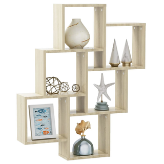 Wall Cube Shelf Sonoma Oak 78x15x93 cm Engineered Wood - Giant Lobelia