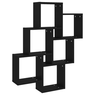 Wall Cube Shelf Black 78x15x93 cm Engineered Wood - Giant Lobelia