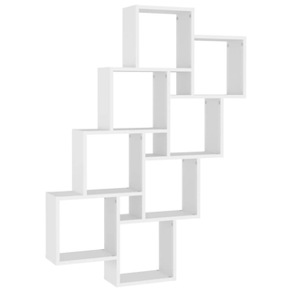 Wall Cube Shelf White 90x15x119 cm Engineered Wood - Giant Lobelia