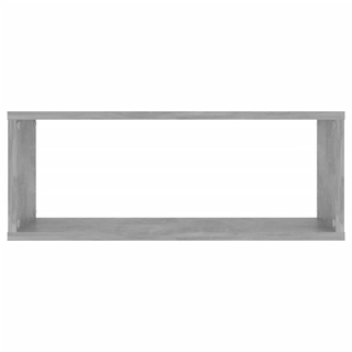 Wall Cube Shelf 2 pcs Concrete Grey 60x15x23 cm Engineered Wood - Giant Lobelia