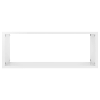 Wall Cube Shelf 2 pcs High Gloss White 60x15x23 cm Engineered Wood - Giant Lobelia