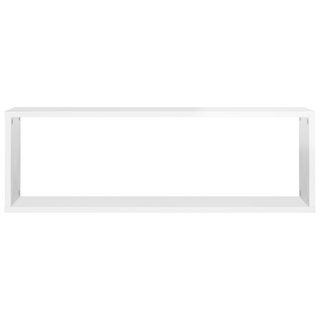 Wall Cube Shelf 2 pcs High Gloss White 80x15x26.5cm Engineered Wood - Giant Lobelia