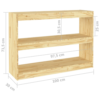 Book Cabinet Room Divider 100x30x71.5 cm Pinewood - Giant Lobelia