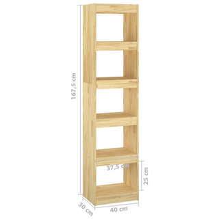 Book Cabinet/Room Divider 40x30x167.5 cm Solid Pinewood - Giant Lobelia