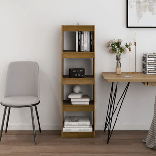 Book Cabinet Room Divider Honey Brown 40x30x135.5 cm Pinewood - Giant Lobelia