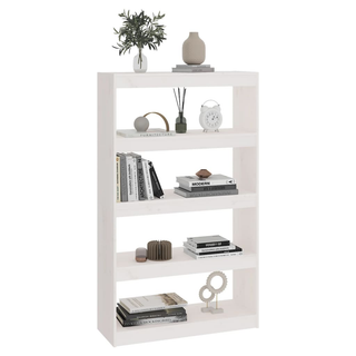 Book Cabinet/Room Divider White 80x30x135.5 cm Solid Wood Pine - Giant Lobelia
