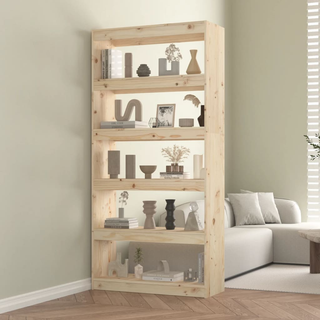 Book Cabinet/Room Divider 80x30x167.4 cm Solid Wood Pine - Giant Lobelia