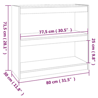 Book Cabinet/Room Divider 80x30x71.5 cm Solid Wood Pine - Giant Lobelia