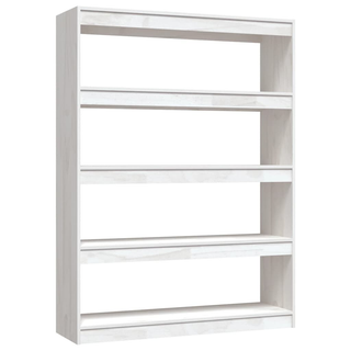 Book Cabinet/Room Divider White 100x30x135.5 cm Solid Pinewood - Giant Lobelia