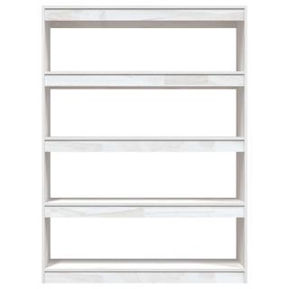 Book Cabinet/Room Divider White 100x30x135.5 cm Solid Pinewood - Giant Lobelia