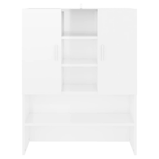 Washing Machine Cabinet High Gloss White 70.5x25.5x90 cm - Giant Lobelia