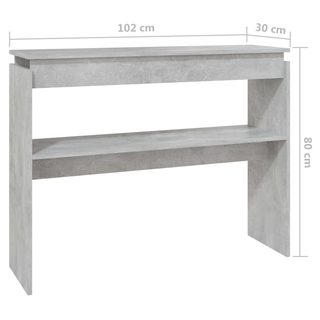 Console Table Concrete Grey 102x30x80 cm Engineered Wood - Giant Lobelia