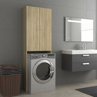 Washing Machine Cabinet Sonoma Oak 64x25.5x190 cm - Giant Lobelia