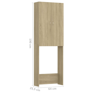 Washing Machine Cabinet Sonoma Oak 64x25.5x190 cm - Giant Lobelia