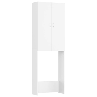 Washing Machine Cabinet White 64x25.5x190 cm - Giant Lobelia