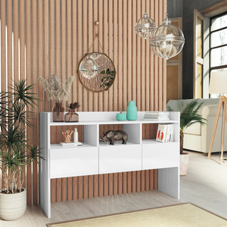 Sideboard High Gloss White 105x30x70 cm Engineered Wood - Giant Lobelia