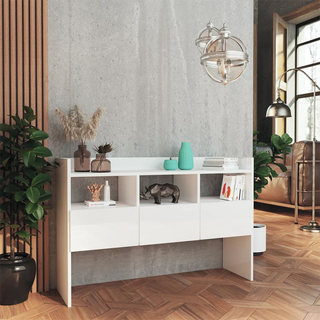 Sideboard High Gloss White 105x30x70 cm Engineered Wood - Giant Lobelia