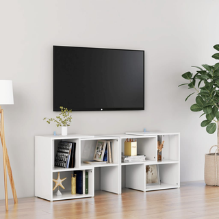 vidaXL TV Cabinet High Gloss White 104x30x52 cm Engineered Wood - Giant Lobelia